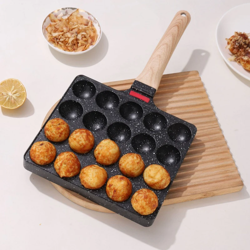 20-Hole Takoyaki Pan, Non-Stick Octopus Ball Grill Plate, Gas Stove Compatible Cooking Mold for Home & Street Use