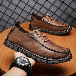 Men Shoes Business Formal Cow Leather Casual Shoes Winter Men Loafers Slip on Moccasins Outdoor Tooling Shoes Zapatos De Hombre