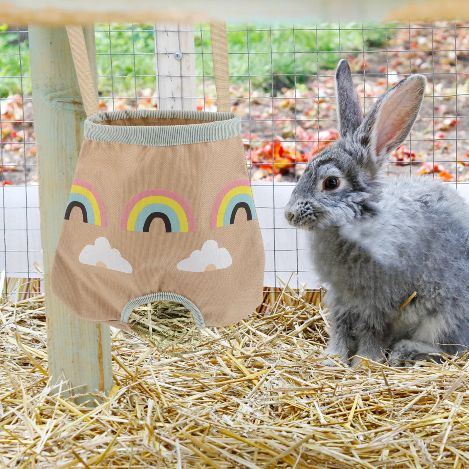 

Pet Hay Bag Chinchilla Hanging Rack for Rabbits Feeder Guinea Bunny Supplies Feeders Small Animals Accessories