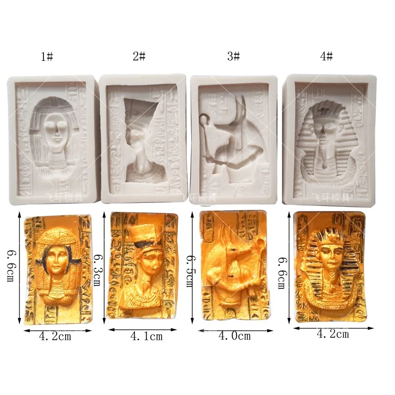 Egyptian Mythology Characters Silicone Mold For Fondant Candy Chocolate Epoxy Resin Sugar Craft Mould Pastry Cake Decorating