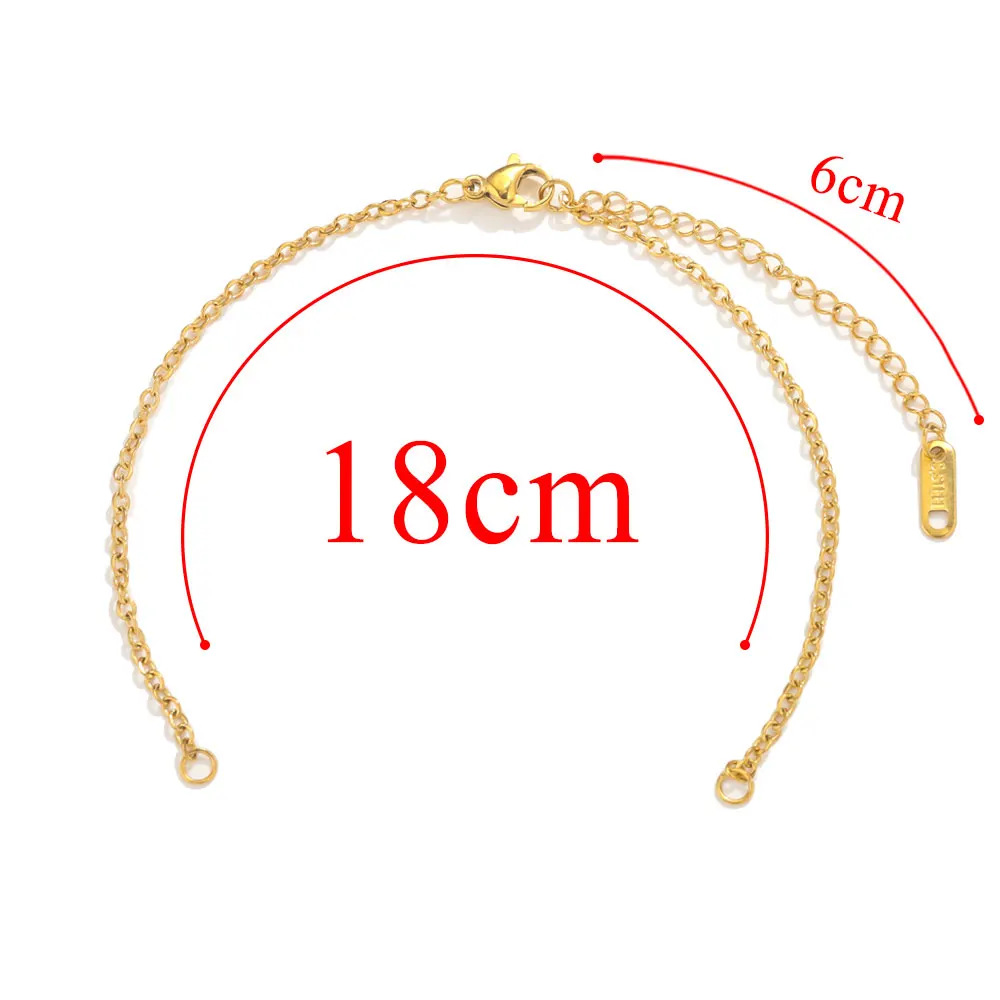 5pcs Stainless Steel Adjustable Bracelet Chains for DIY Jewellery Making