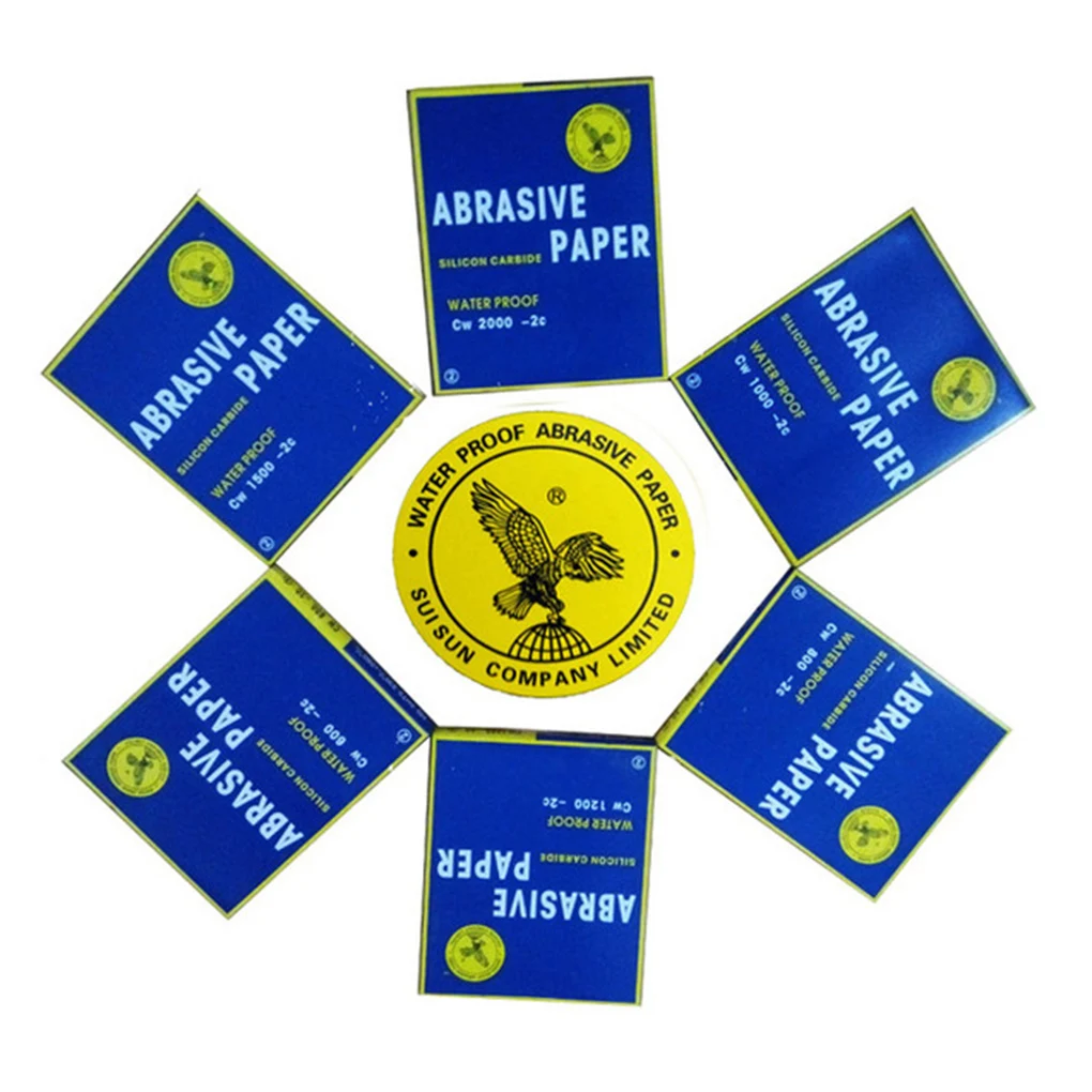 กระดาษทรายแห้งเปียก5ชิ้นกระดาษทรายขัด60-2000กระดาษทรายขัดเนื้อไม้กระดาษตกแต่งเฟอร์นิเจอร์รถยนต์