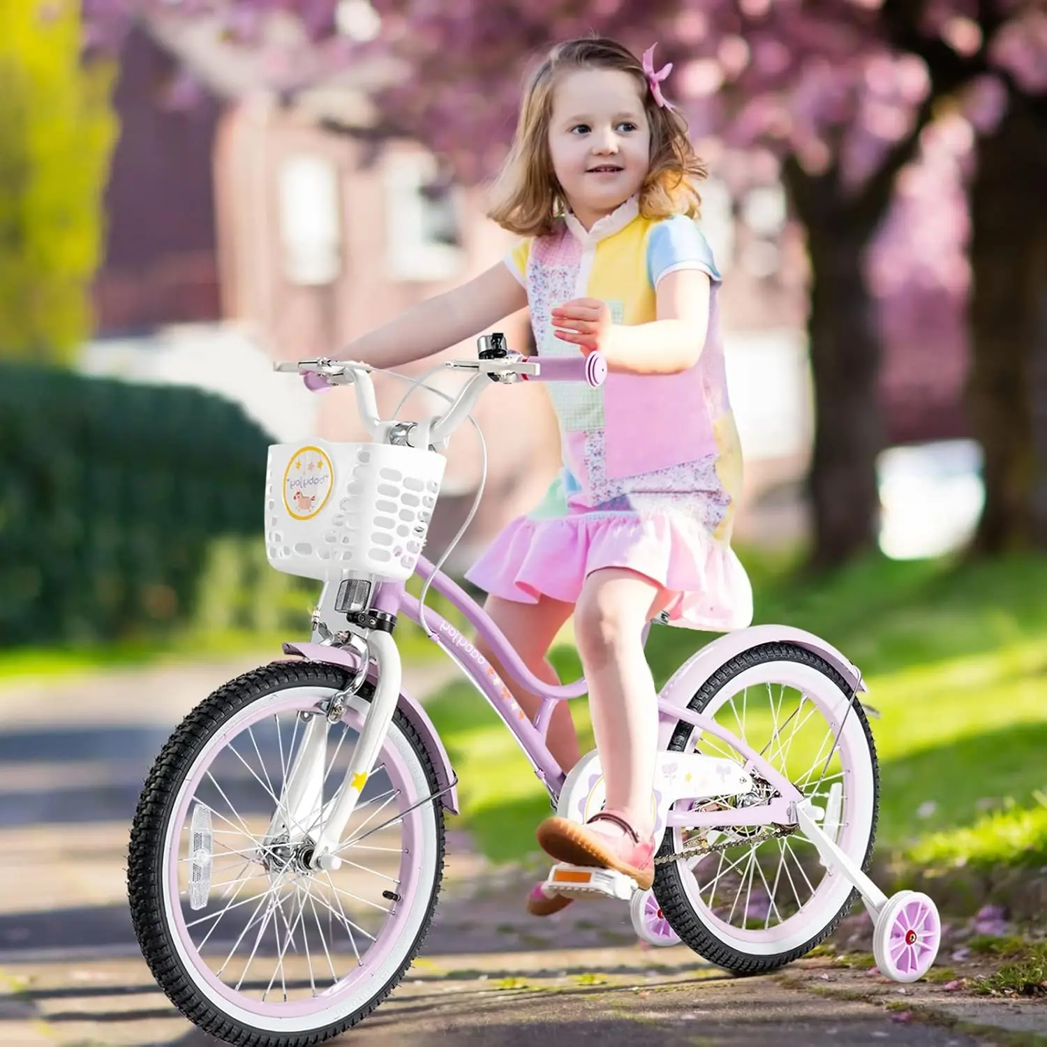 Kids Bike 18 Inch with 95% Assembled, Adjustable Seat, Balance or Training Wheels, Coaster Brake, Toddler Children Bicycle for 4