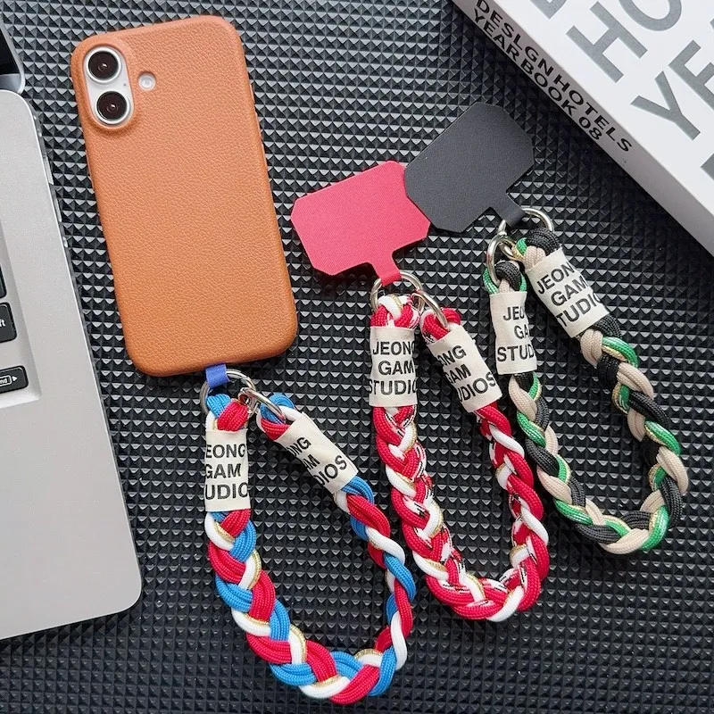 Universal Braided Mobile Phone Lanyard Portable Nylon Hanging Chain Ring Cord Wrist Strap Cell Phone Detachable Rope Keychain