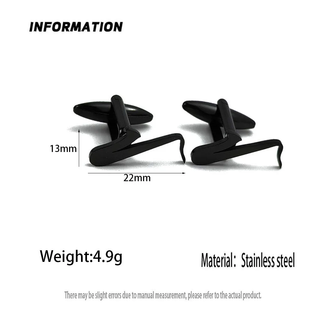 Original instrument saxophone stainless steel cufflinks, waterproof and non-fading, French shirt buttons, boyfriend gift