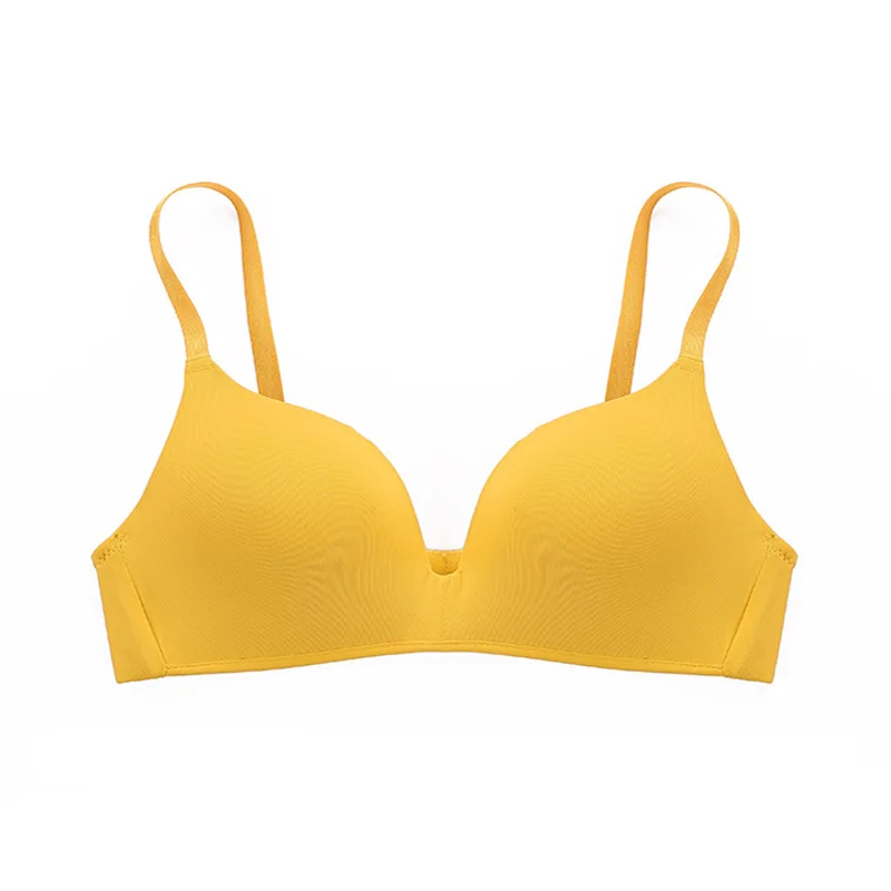 Sutiã push up sem costura, feminino, sem arame, respirável, fino, 12 cores, roupa íntima para mulheres e estudantes