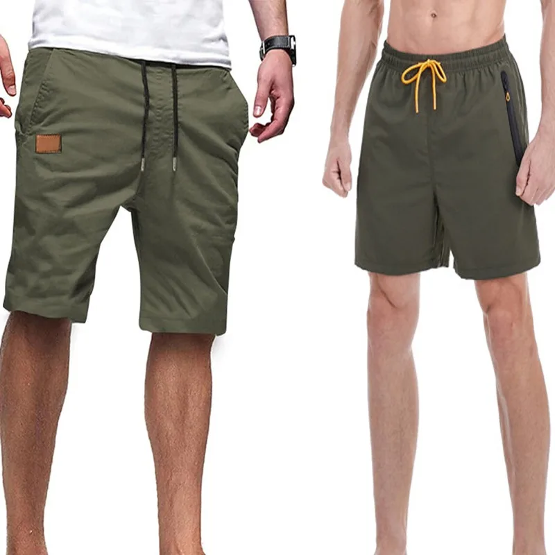 Verão dos homens correndo ginásio esporte shorts de secagem rápida respirável praia calça curta fitness jogging legal casual calças esportivas carga