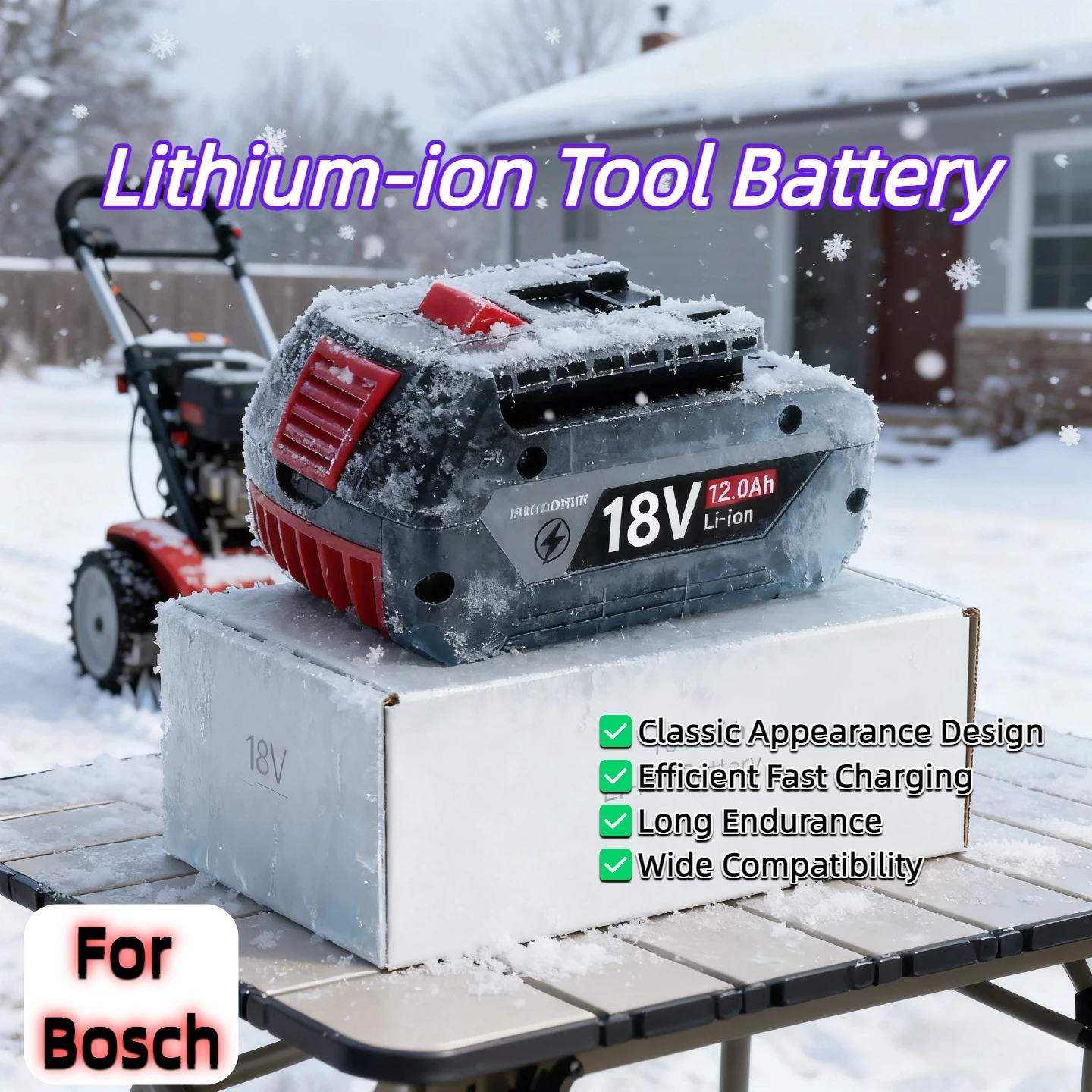

Suitable for Bosch 18V battery, 6.0-12.0Ah Bosch tool battery, compatible with Bosch 18V series battery GSR180 GBH180 GSB180