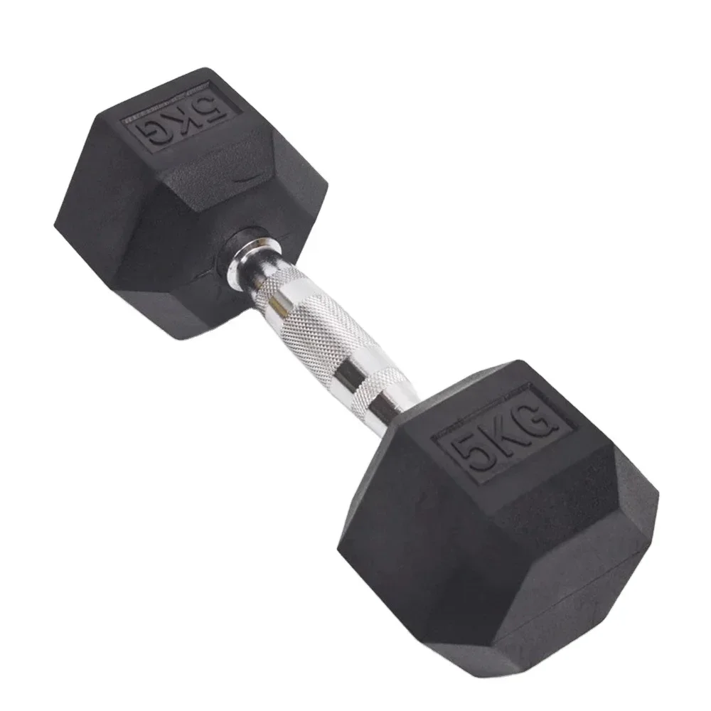 1-5kgRubber-coated hexagonal dumbbells wholesale female men\'s arm muscles home gym personal training studio fitness equipment.