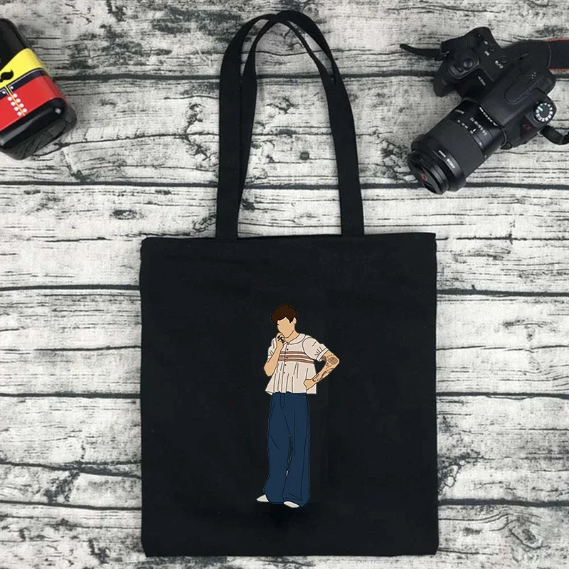 

Harry's House Pop Music Tote Bag for Ladies Funny Foldable Reusable Canvas Shopping Bags Portable Books Luggage Storage Clutch