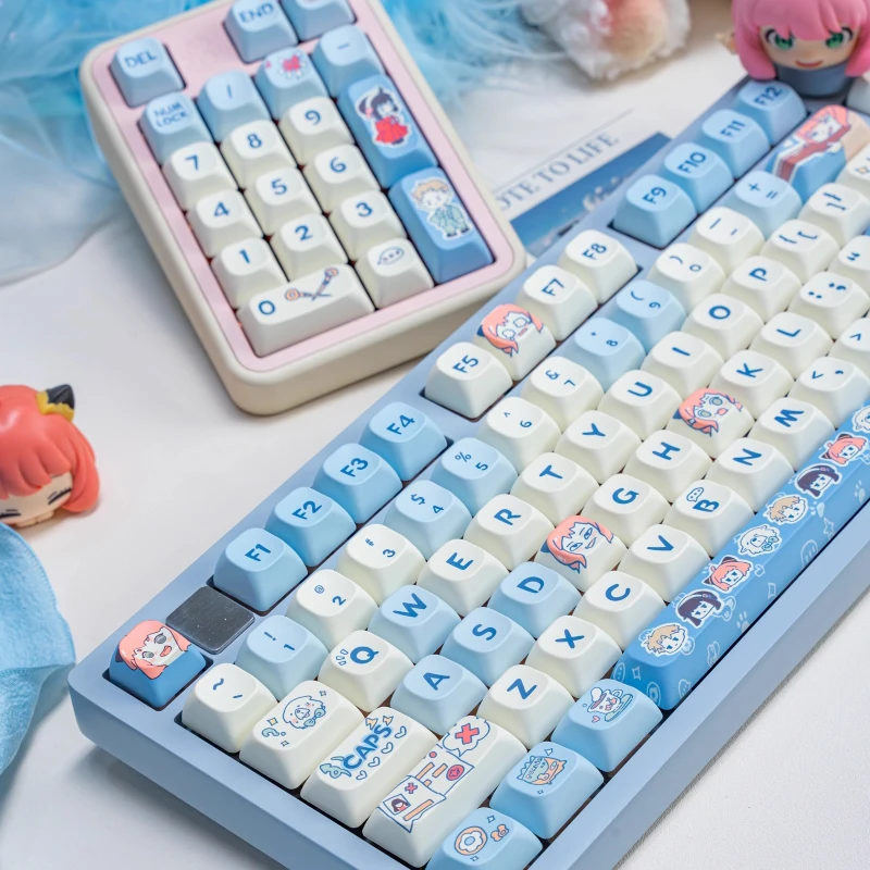 أغطية مفاتيح SPY×Family Anya Forger PBT DMA/MOA أغطية مفاتيح مخصصة لطيفة على شكل رسوم متحركة أنيمي غطاء مفتاح لتصميم اللاعبين