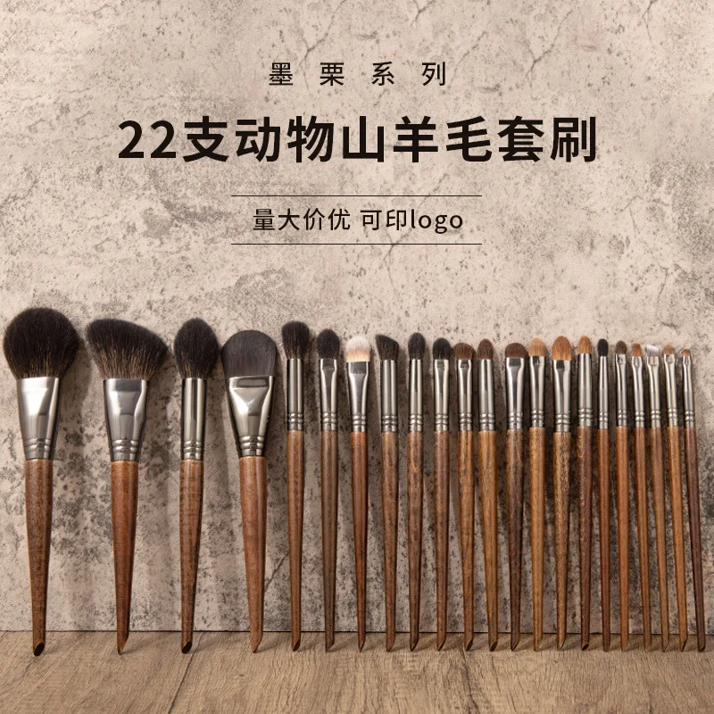 Makeup Brush Set Premium 22 Animal Wool Makeup Brush Set Cangzhou Eyeshadow Nose Shadow Brush Makeup Artist Recommendation