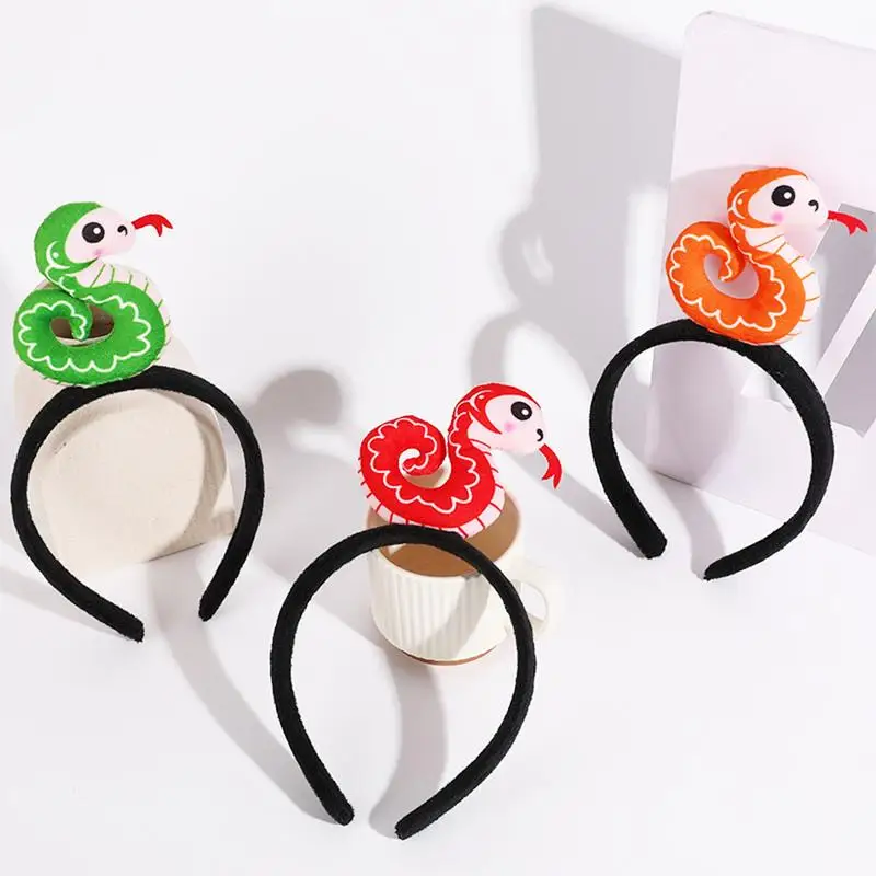 1pc Snake Year Hair Hoop 2025 Year of the Snake Headband Chinese New Year Party Cosplay Costume Photo Props Unisex Hair Band