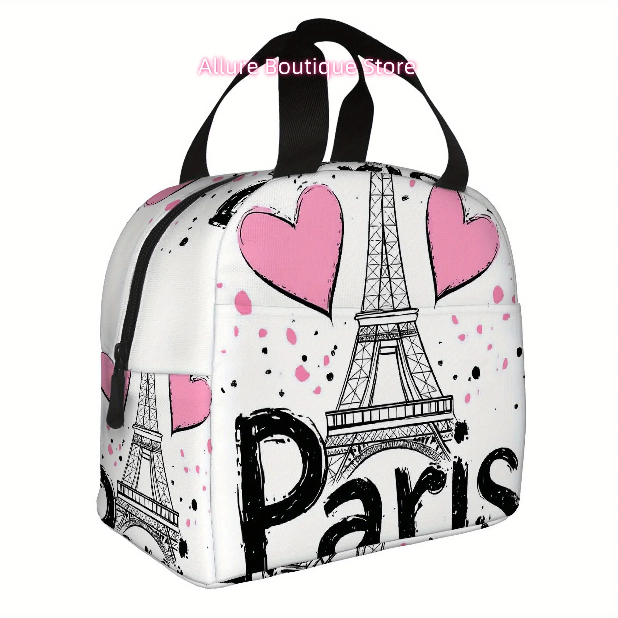 1pc, Love for Paris, Eiffel Tower Art. Printed Thermal Bag, Insulation Bag, Insulated Bag. Not for Food Contact. Suitable for Ho