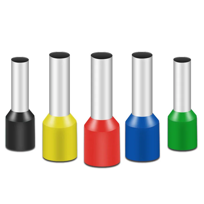 100/500/1000pcs Wire Connector VE 0508 7508 1008 1508 2508 4012 6012 10-12 16-12 Insulated Connect Terminal Crimp Cold Pressed