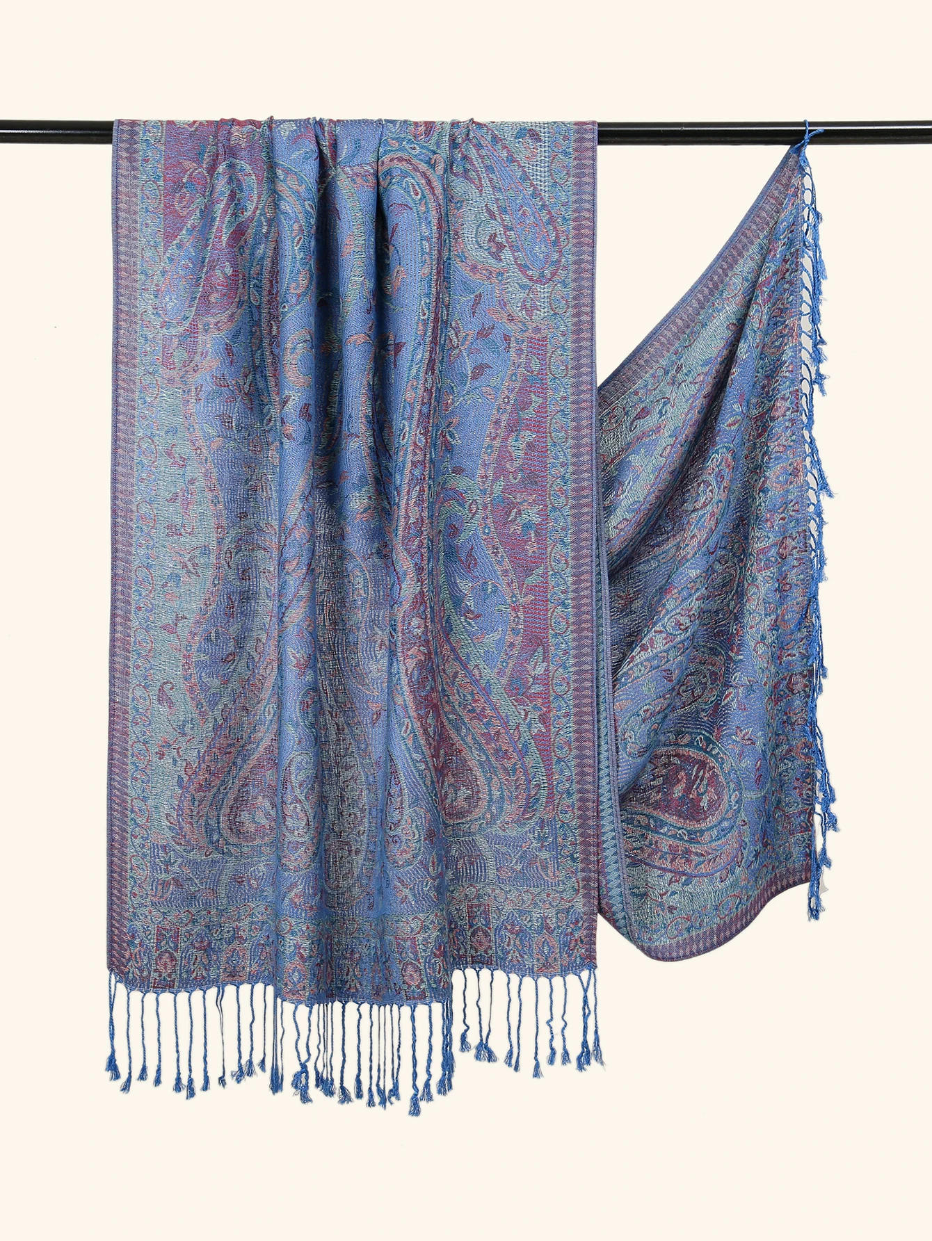 Retro Paisley Modal Shawl Wraps For Women Summer Elegant Long Shawl Pashmina With Tassel Vintage Fashion Stoles 185*70cm