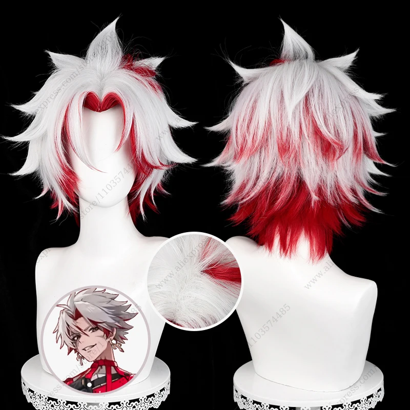 

Game Scar Cosplay Wig 30cm Short Mixed Color Heat Resistant Synthetic Hair