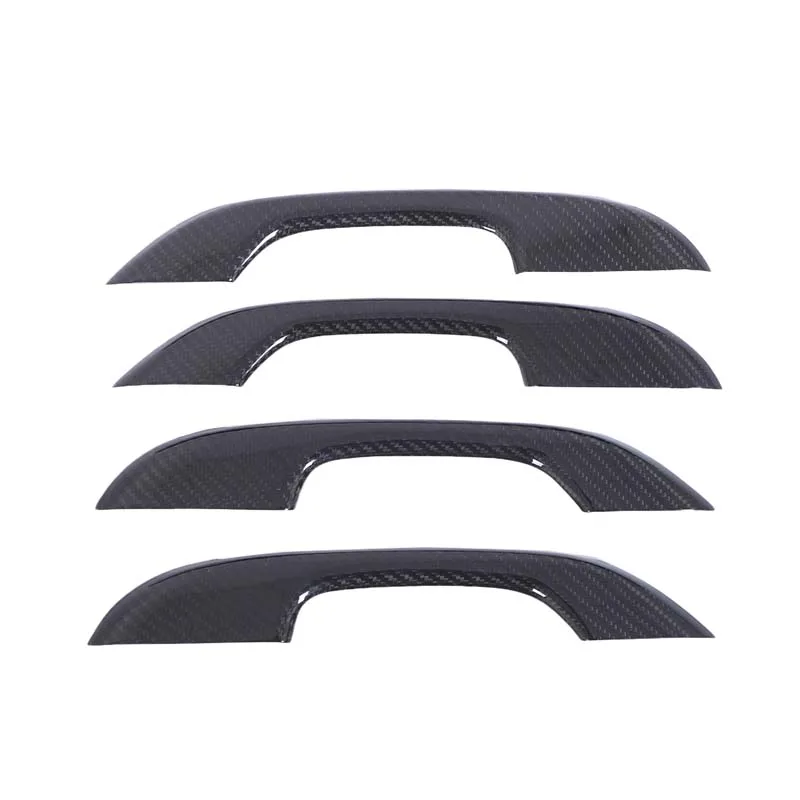 لكاديلاك إسكاليد 2021-2023 ألياف الكربون الحقيقية مقبض باب السيارة الإطار الديكور غطاء الكسوة ملصق اكسسوارات السيارات