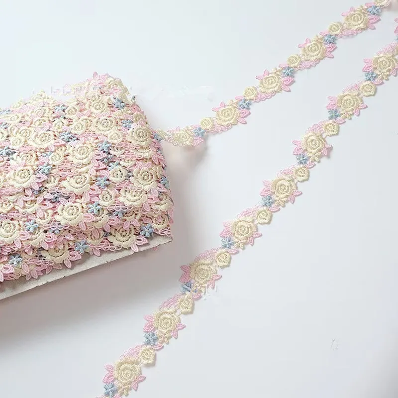 

15 ярдов шириной 3,5 см, блестящие светло-розовые, фиолетовые цветы, Venise Diy, венецианские кружевные аксессуары для одежды различных предметов одежды, бюстгальтер, юбка