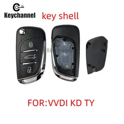 Carcasa de llave de coche VVDI, carcasa de llave remota KD Flip, carcasa de llave tipo DS, cubierta de llave para KD Xhorse VVDI TY90, reemplazo remoto, 1 piezas