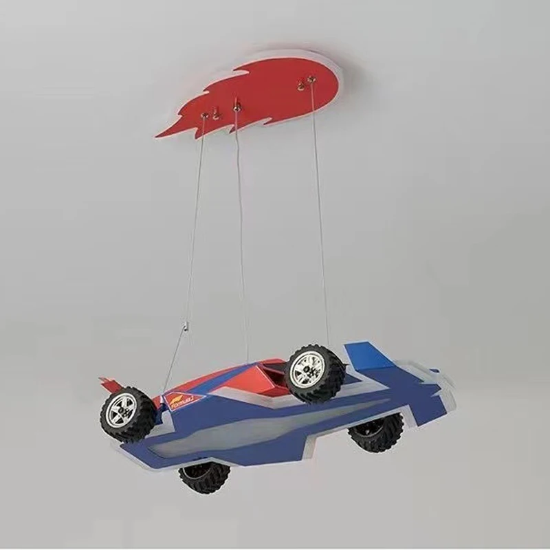 Car Pendant Lights Children\'s Bedroom Lamp Boys\' Formula F1 Racing Car Model Hanging Lights Boys\' Room Ceiling Lights