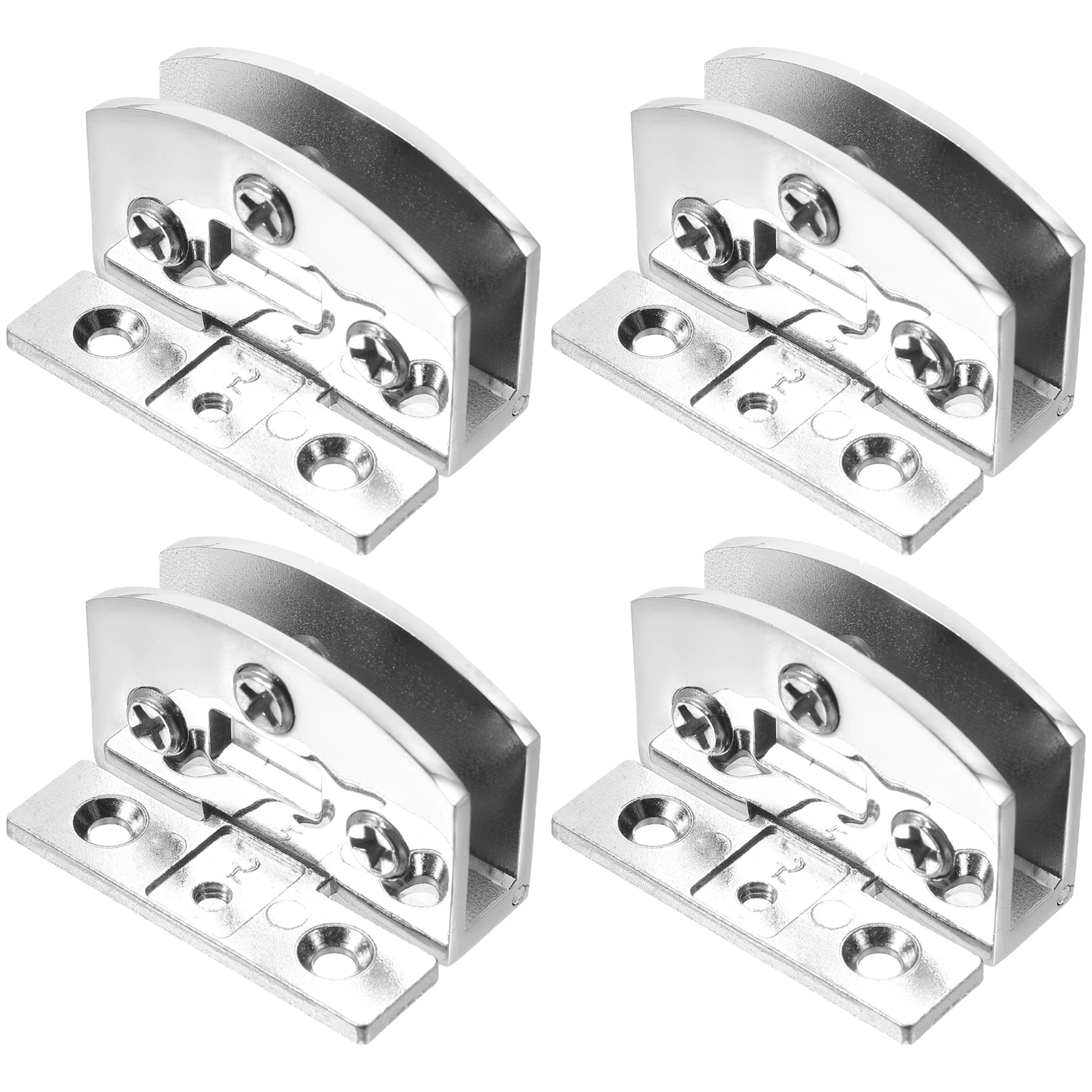 

4pcs Punch-free Glass Hinges Cabinet Doors Stainless Steel No Drilling Shower Door Hardware Glass Clamp Long-lasting Easy
