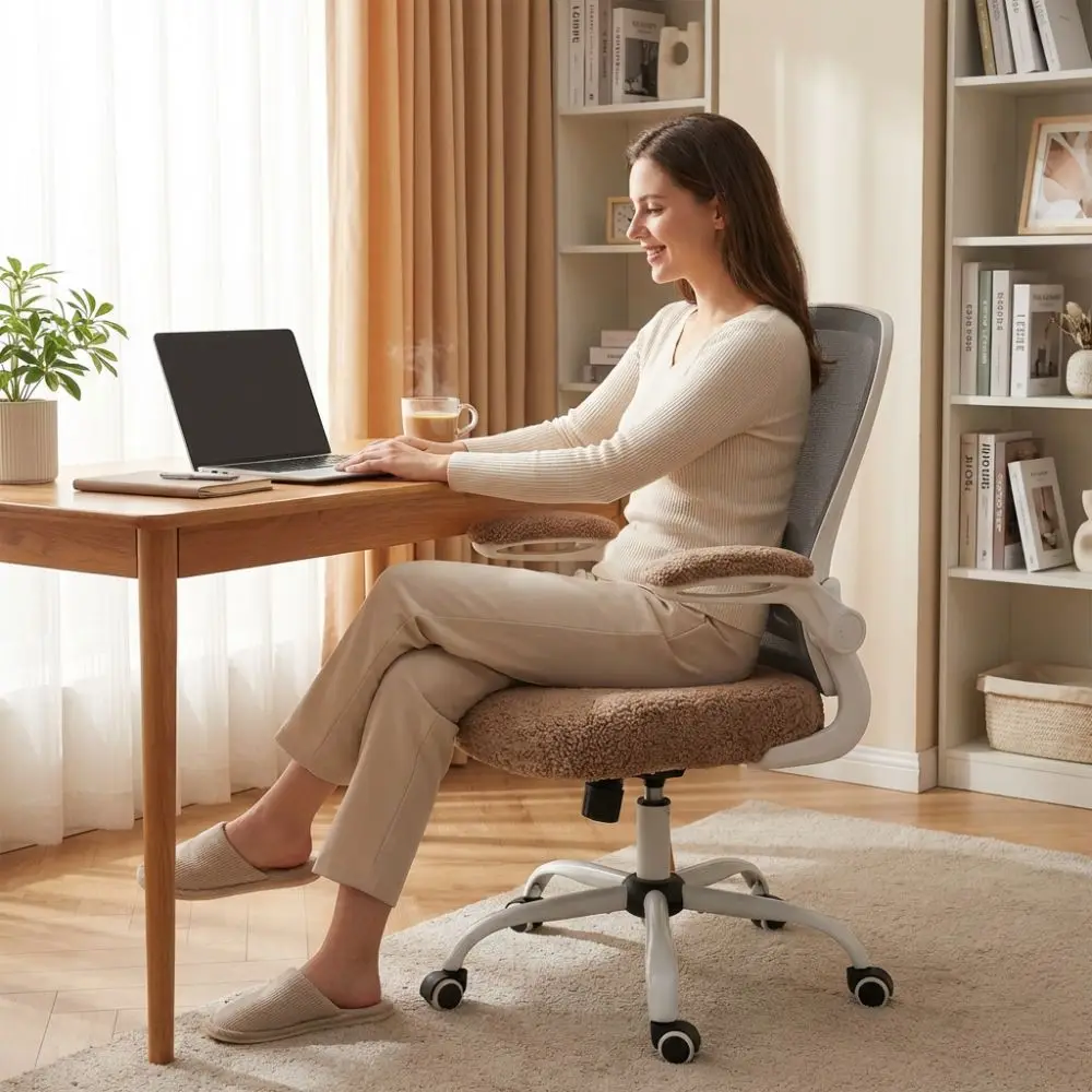 

Cozy Office Chair Covers Washable Stretch Chair Seat Protector Anti-Slip Thickened Computer Chair Seat Four Seasons