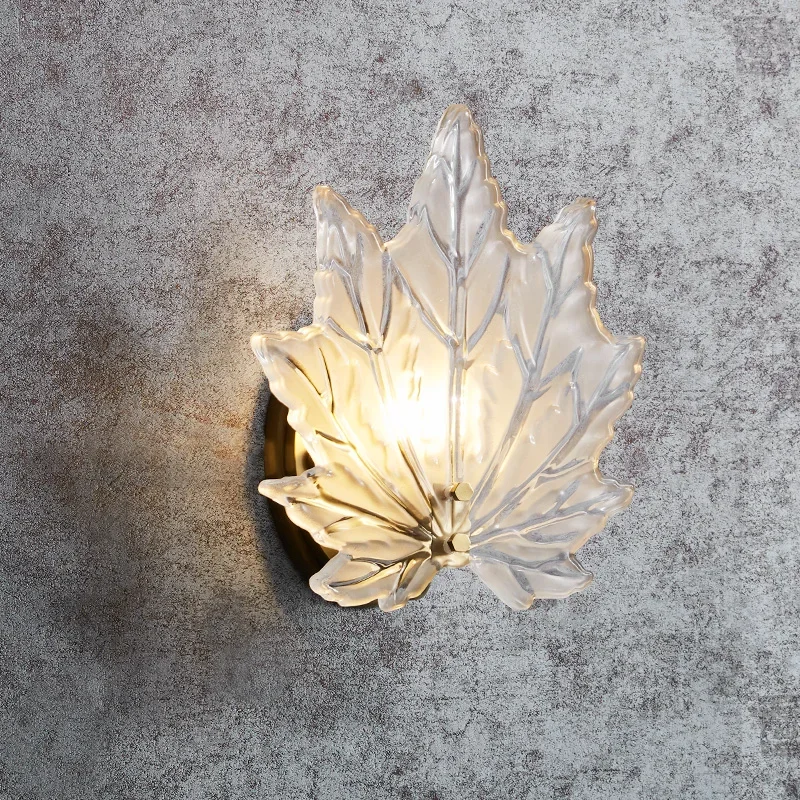 Modern Maple Leaf Led Mirror Night Sconce LED Wall Lamps Indoor Art Creative Lustre Light for Bedroom Home Decoration Chandelier