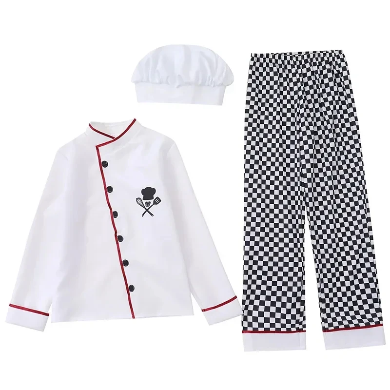 Restaurant Halloween Performance Stage Party Cosplay Costume Kids Cook Tshirt Chef Uniform Children Kitchen Hat Cap Work J yy:89 view 6