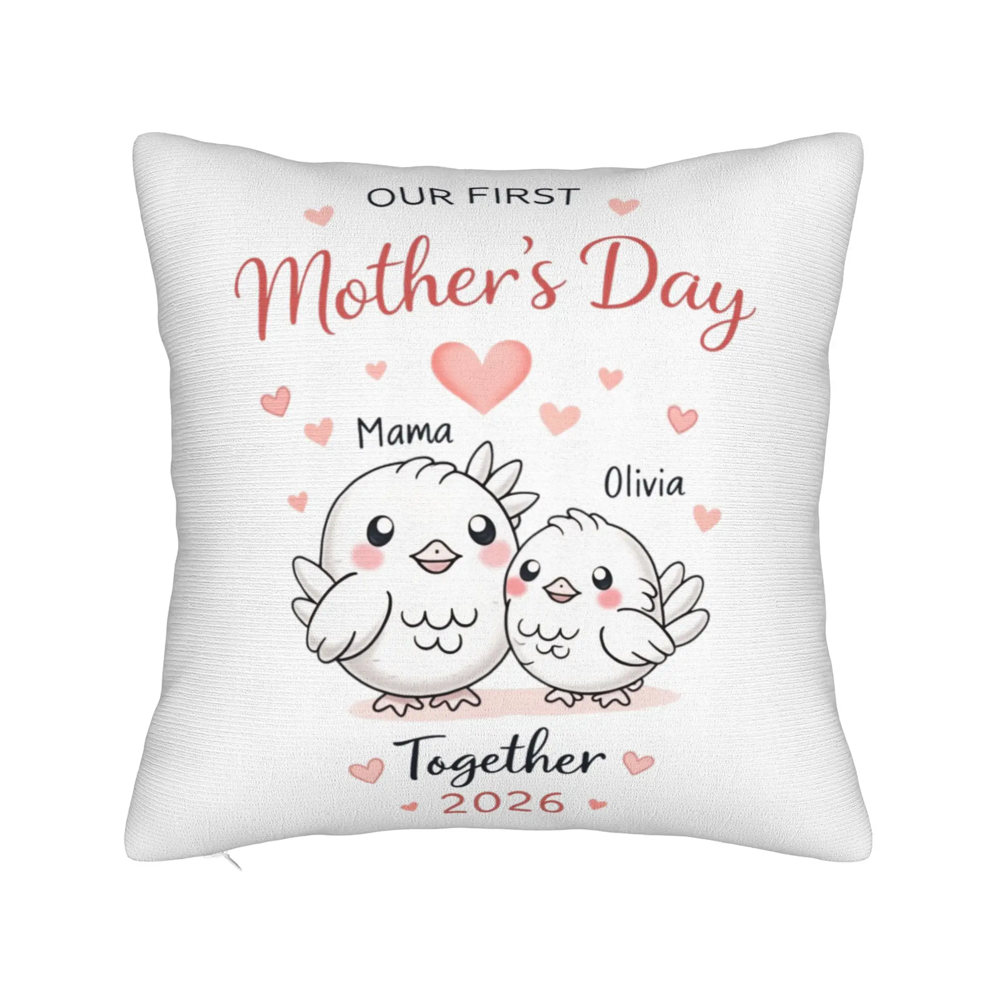 Our First Mothers Day Together Pillow Case  Soft Pillow Cover Retro Trendy Pillowcases For Sofa Home Decor