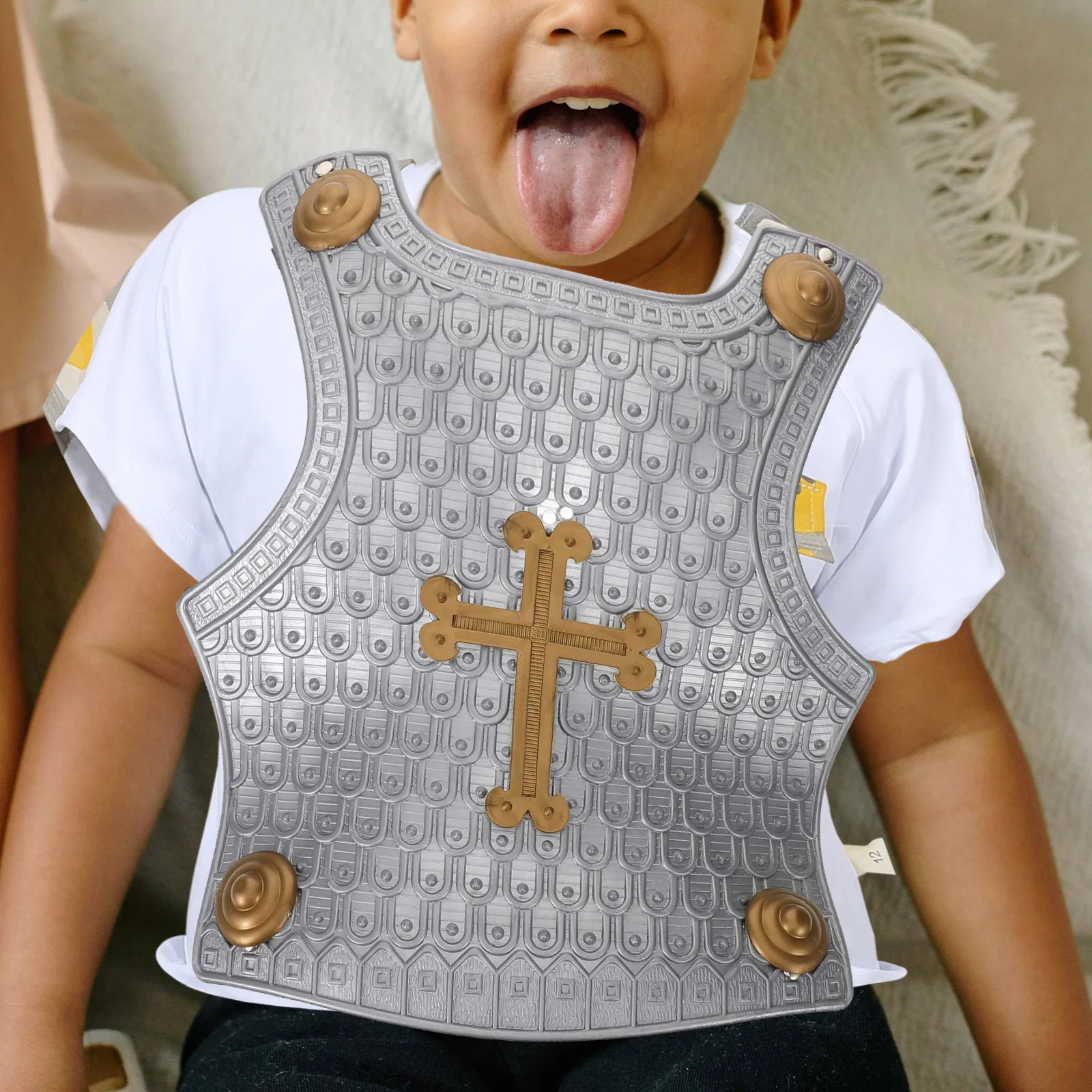 Armure réaliste en plastique robuste pour enfants, accessoire de fête pour garçons, déguisement blindé, accessoire de Cosplay de Performance