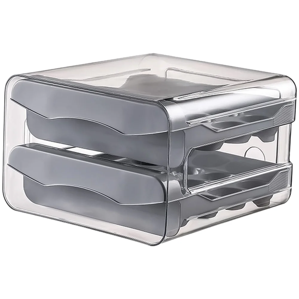 Drawer Design Egg Holder Egg Storage Stackable Egg Holder Egg Storage Box Double-layer Design Stackable Function