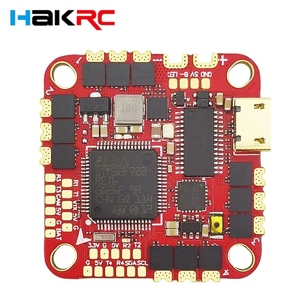 

HAKRC F722 AIO Flight Controller W/ BLHELIS 40A 4in1 ESC 2-6S ICM42688 Dual USB BlackBox Current Sensor for RC FPV Racing Drone