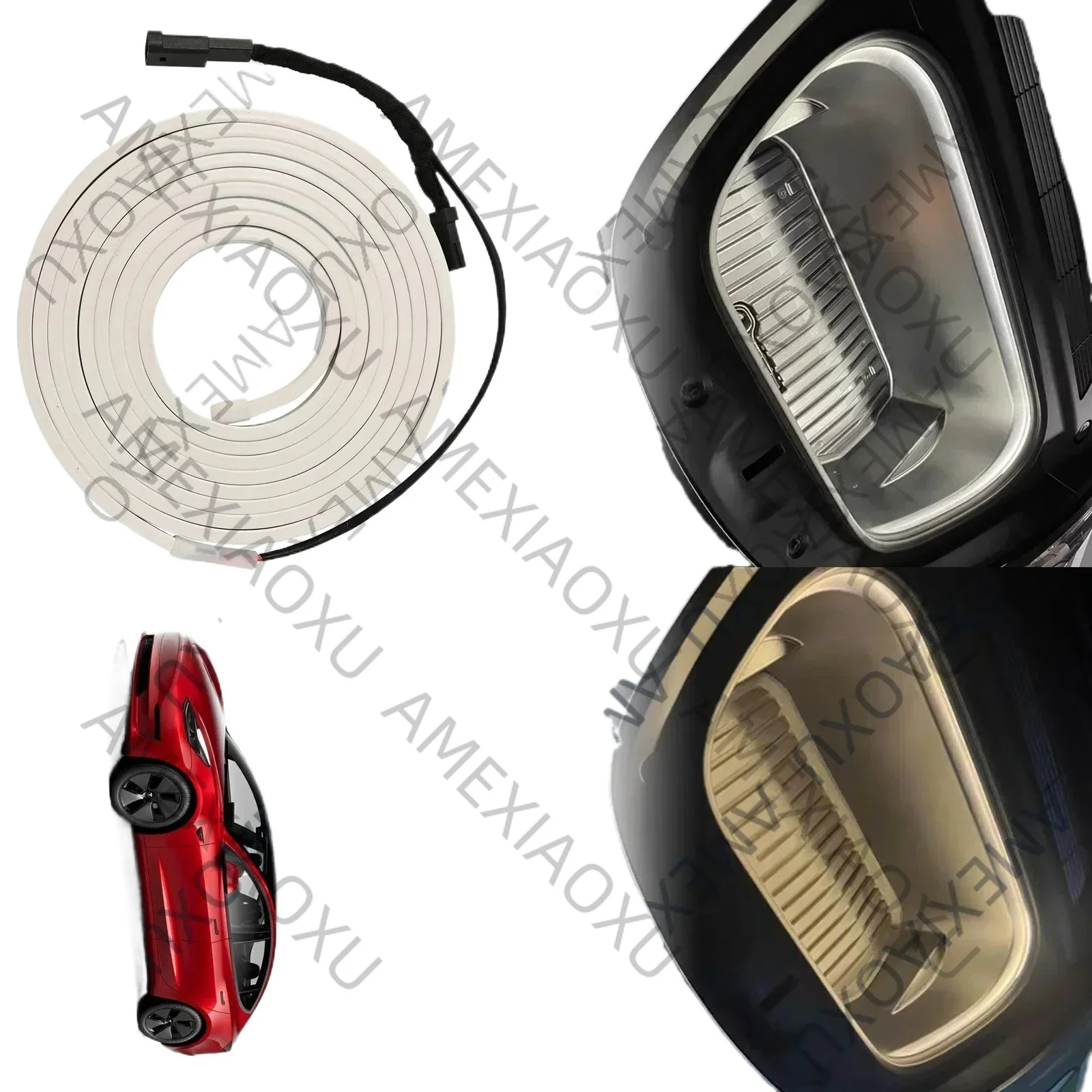 WANWUXIN Frunk Light Strip for Tesla Model 3 Model Y 2021-2024 Front Trunk LED Interior Ambient Lighting Accessories Auto ON/OFF