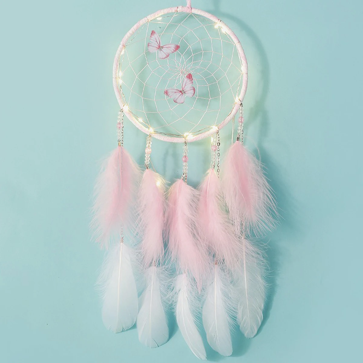 Colorful Boho Dreamcatcher - Handmade Butterfly Wind Chime, Aesthetic Room Hanging Decor