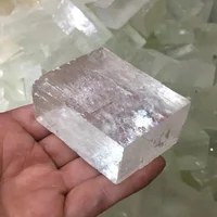 1pc Wholesale Clear Optical Calcite Raw Cube Iceland Spar Slab Natural Energy Rough Crystal Minerals Healing Stones Witchcraft 2
