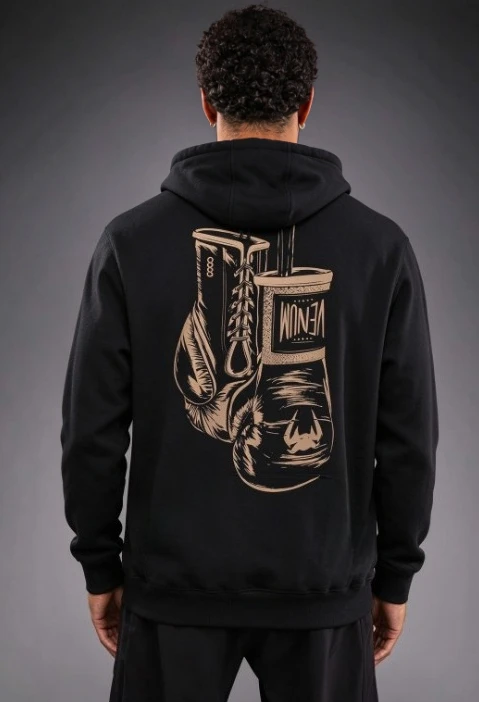 Men Boxing Glove Back Print Hoodie Unisex Cotton Pullover Sweatshirt Combat Sports Training Casual Tops Hoodie Men Clothing