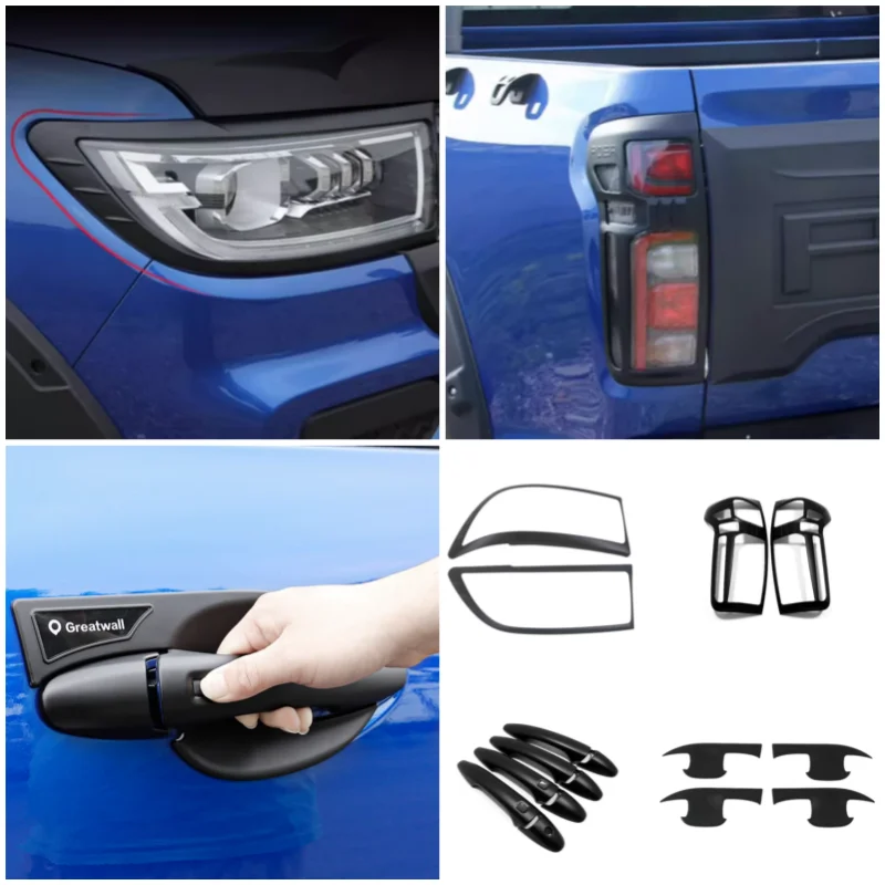 

For Great Wall Poer Business Version 2024 Exterior Accessories Headlights Eyebrow Rear Tail Lights Lamps Decoration Cover Trim