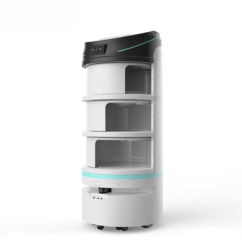 Popular Reeman Contactless Food Delivery Robot Stainless Steel 100kg Payload Driverless Restaurant System Commercial Series Made