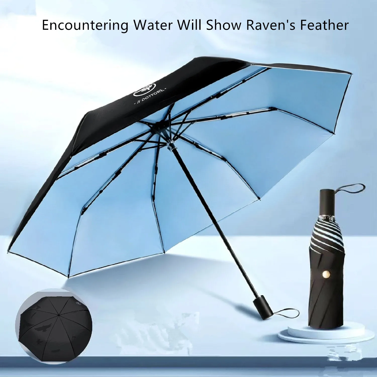 2026 New Arrival Pre-sale Genshin Impact Dottore Umbrella(Encountering Water Will Show Raven's Feather)