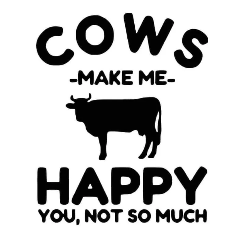 Waterproof Cow Car Decal Irregular Shape Surface Mount Funny Farmer Sticker Choose Colour