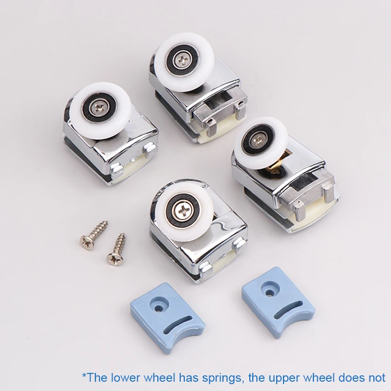 

2Pcs 23/25mm Shower Door Top Rollers Zinc Alloy Double-Wheel Sliding Shower Door Roller Bearing Wheel Runners Replacement