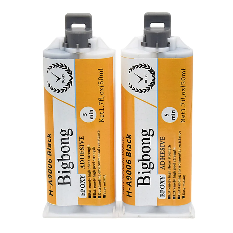 

2pcs Black Epoxy Adhesive 50ml Two-Component Resin Strong Adhesives 1:1 AB Glue Set for Bonding Wood Metal Plastic Ceramic Stone