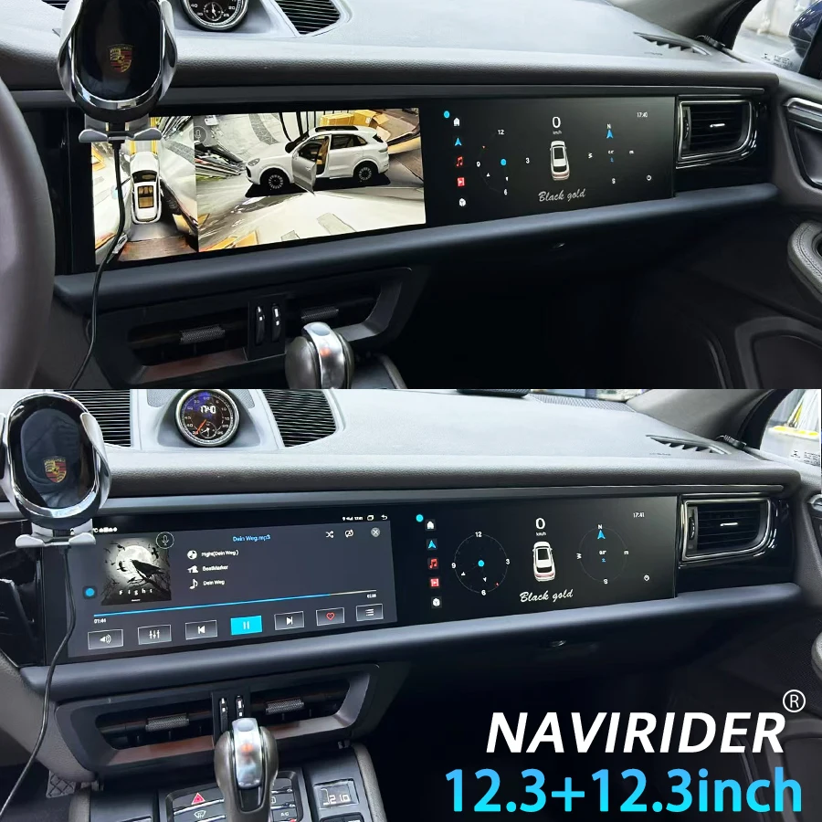 12.3+12.3inch For Porsche Macan 2014-2017 PCM 3.1 4.0 Dual Screen Stereo Car Radio GPS Carplay Multimedia Player Android Auto