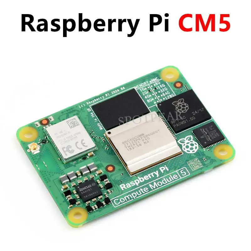 Raspberry Pi CM5 Compute Module 5 CM5 Cortex A76 BCM2712 With/Without Wi-Fi RAM 2/4/8/16GB eMMC Lite/8/16/32/64GB