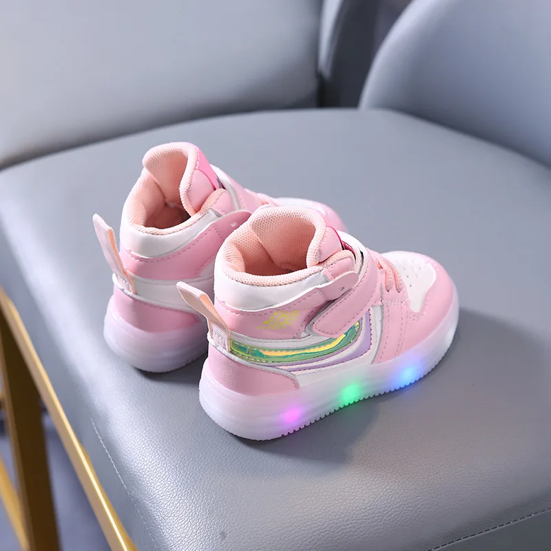 Baby Kids LED Light UP Trend Sneaker Toddler Boy\'s and Girl\'s Casual Outdoor Shoes Baby Anti-slip Soft Bottom Walking Shoes