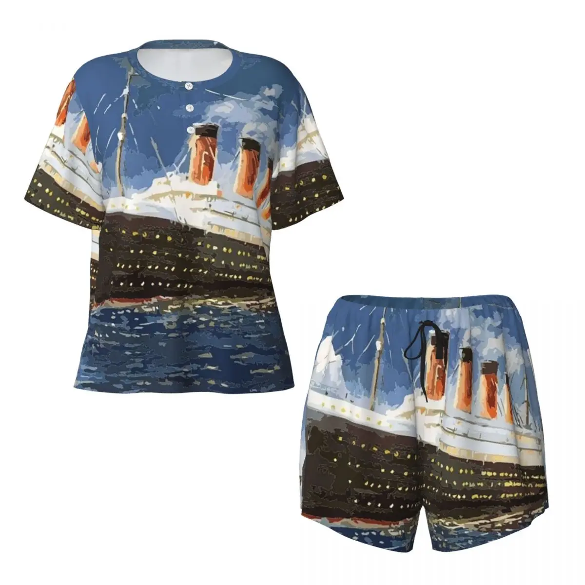 The Most Popular Ship Of All Times, Titanic. Round Neck Short Sleeves Nightdress for Sleeping Sleepshirts Women Soft