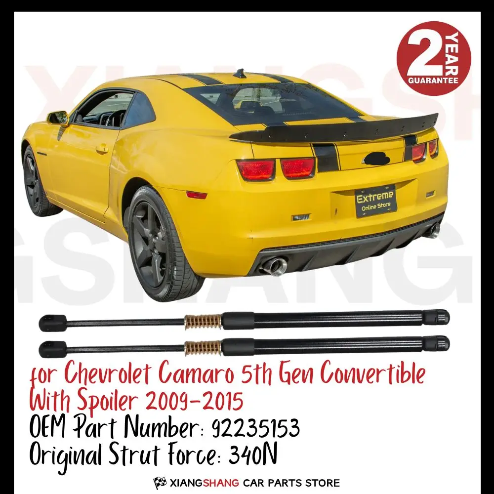 

2pcs Rear Tailgate Damper for Chevrolet Camaro 5th Gen Convertible With Spoiler WITH SPRING Trunk Boot Gas Charged Gas Struts