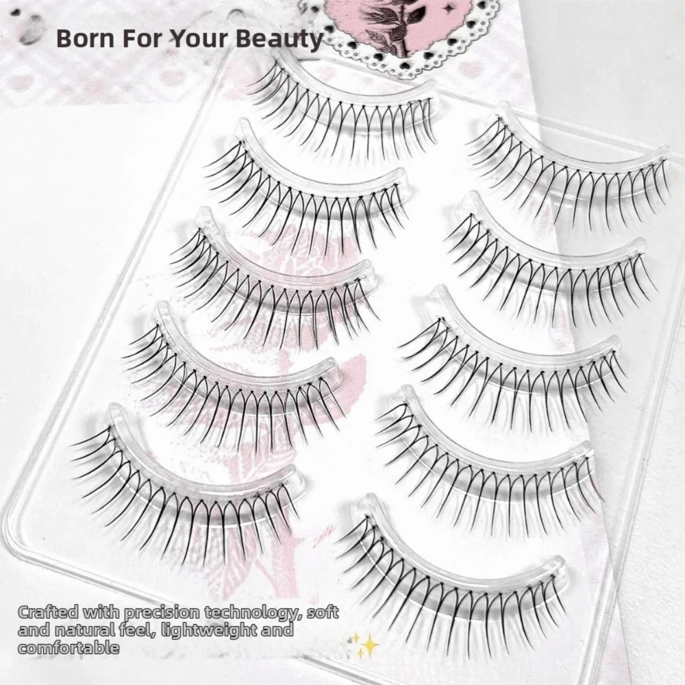 5Pairs/Box Black U Shape False Eyelashes 10-12MM Easy To Wear DIY Lashes Extension Eye Makeup Lightweight