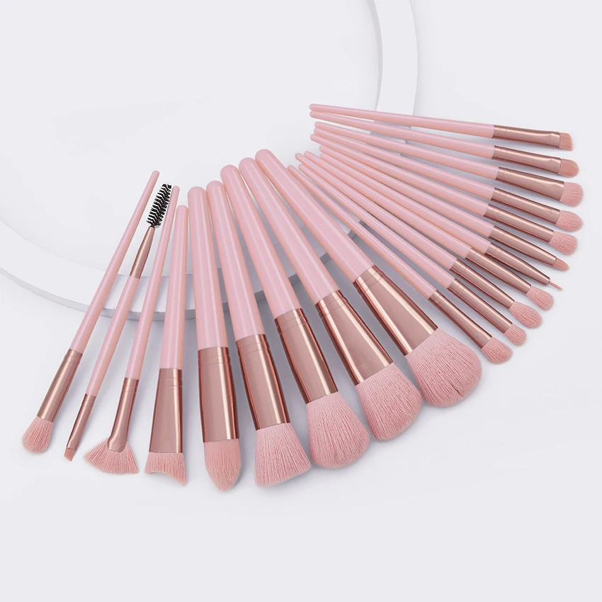 SAIANTTH 20pcs Super Large Blast Makeup Brushes set full eye face professional cosmetic fan foundation powder eyeshadow eyelash